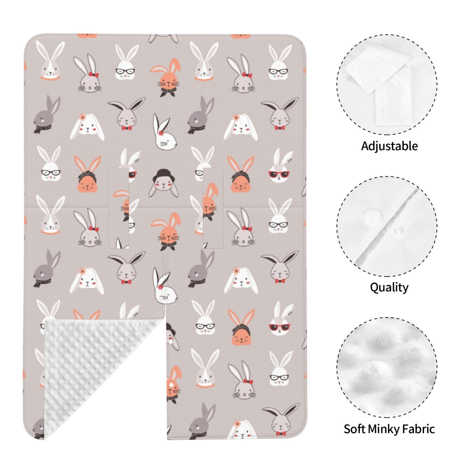 Naloa Various Rabbits Baby Car Seat Cover, Breathable Baby Carrier Cover, Multiuse Baby Carrier Cover & Nursing Breastfeeding Cover