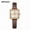 Leather _ coffee rose gold, variant on Square Watch for Women Waterproof Light Luxury Vintage Leather/Stainless Steel Quartz Watch