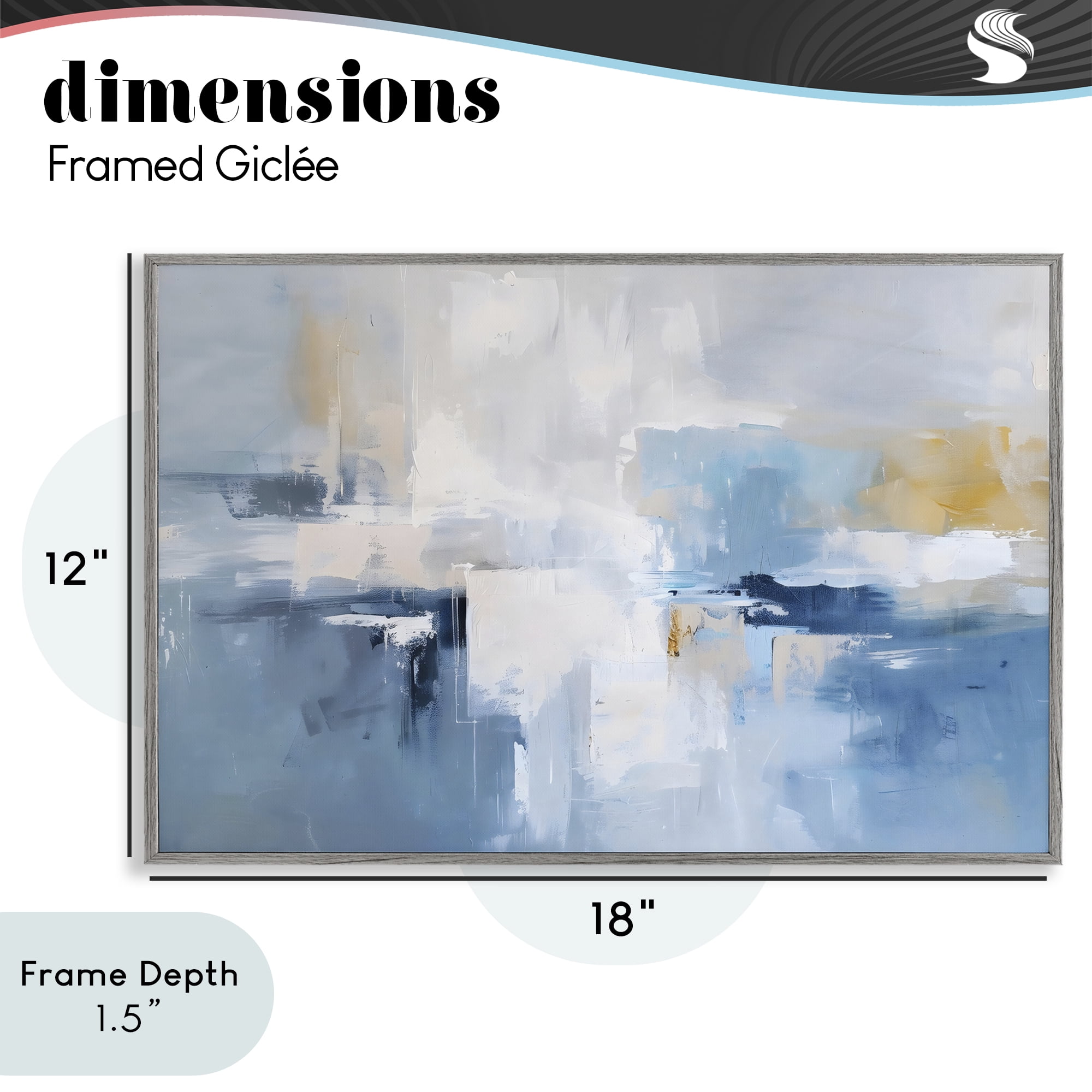 Stupell Industries Blue Sea Mist Horizon Gray Framed Giclee Art, design by Creative Studio