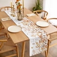 thumbnail image 3 of Yellow Leaves Table Runner - 108 Inch Long Summer Botanical Cotton and Linen Blended Dress Scarves Farmhouse Table Runner for Kitchen Dining, Coffee Table, 13" x 108", 3 of 8
