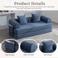 thumbnail image 4 of Jopath 79" Convertible Sofa Bed with Fixed-Shape Frame & Removable Armrests, Modular Corduroy Sleeper Sofa with 2 Pillows,Folding Mattress Couch for Small Spaces - No Assembly Needed,Navy Blue, 4 of 15
