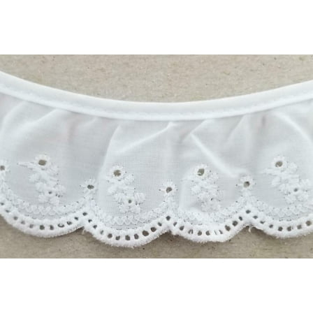 1-3/4" Ruffled Gathered Embroidery Eyelet Trimming - 9 Yards!