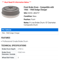 thumbnail image 2 of Front Brake Drum - Compatible with 1966 - 1968 Dodge Charger 1967, 2 of 2