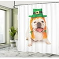 thumbnail image 4 of Ambesonne Irish Shower Curtain, Funny Dog Leprechaun Hat Hair, 69"Wx75"L, Orange Green and Pearl, 4 of 4