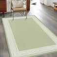 thumbnail image 3 of Sage Green Greek Key Large Area Rugs for Bedroom Living Room, Soft Non Slip Carpet Bedside Rug, Geometric Greece Ancient Farmhouse Geo Rectangular Floor Cover Kitchen Accent Rug 4'x6' for Office, 3 of 9