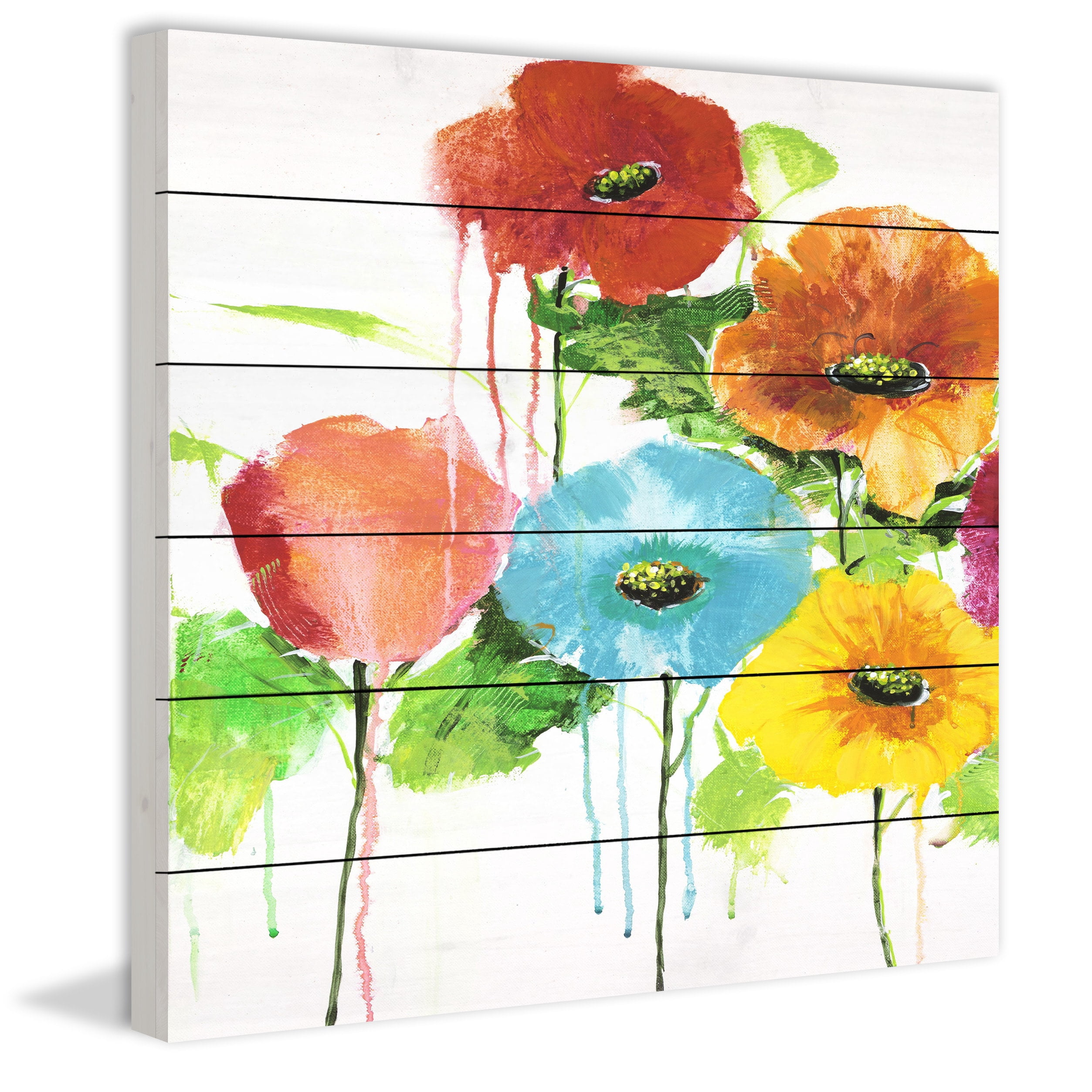 Marmont Hill - "Cheery Bloomers II" by Julie Joy Painting Print on White Wood