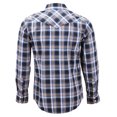 thumbnail image 2 of Men’s Western Pearl Snap Button Down Casual Long Sleeve Plaid Cowboy Shirt (#7 Blue/White, 2XL), 2 of 3