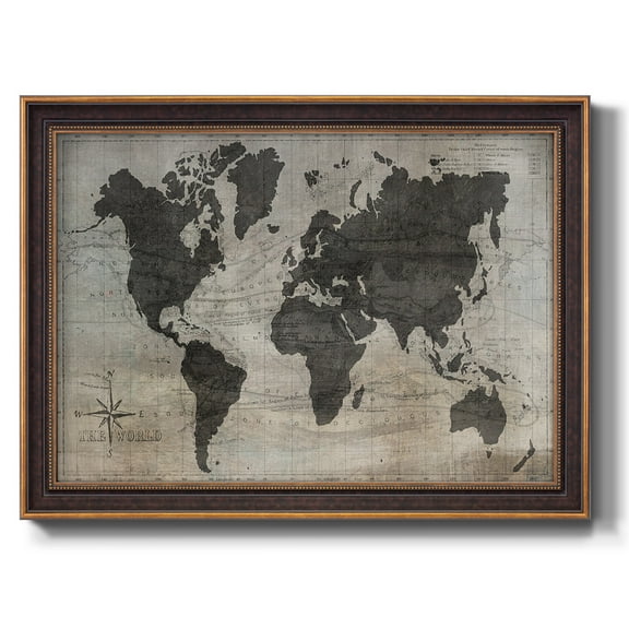 World Map Premium Framed Canvas- Ready to Hang