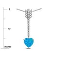 thumbnail image 3 of Star K� 6mm Created Blue Opal Heart Arrow Bar Pendant Necklace, 3 of 9