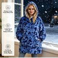 thumbnail image 4 of Wearable Blanket Hoodies for Women Men with Pocket, Adult Fuzzy Blanket Hoodies, Soft and Warm Sherpa Oversized Sweatshirt Blanket, Cute Birthday Gifts Navy Blue Tie-dye, 4 of 10