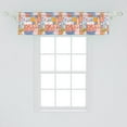 thumbnail image 2 of Ambesonne Nature Window Valance, Nature Pattern with Birds Flowers Hearts and Mushrooms Funny Cartoon Characters, Curtain Valance for Kitchen Bedroom Decor with Rod Pocket, 54" X 12", Multicolor, 2 of 3