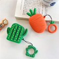 thumbnail image 3 of Divertida funda de silicona compatible con Apple Airpods 1 y 2 [Patrón 3D de frutas y verduras] [Los mejores regalos para niñas y niños] (Cactus), 3 of 5