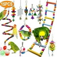thumbnail image 4 of de juguetes para loros de 15 piezas, escalera para mascotas, columpio para pájaros, juguetes para masticar, suministros para mascotas, juguete Yuyangstore  Juguetes para loros, 4 of 7
