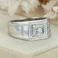 thumbnail image 2 of Oryn Jewelry Men's Engagement Wedding Band - 1.4 Ct Round Cut Moissanite Ring - 14K White Gold Plated Handmade Statement Jewelry for Men - Birthday Gift, 2 of 6