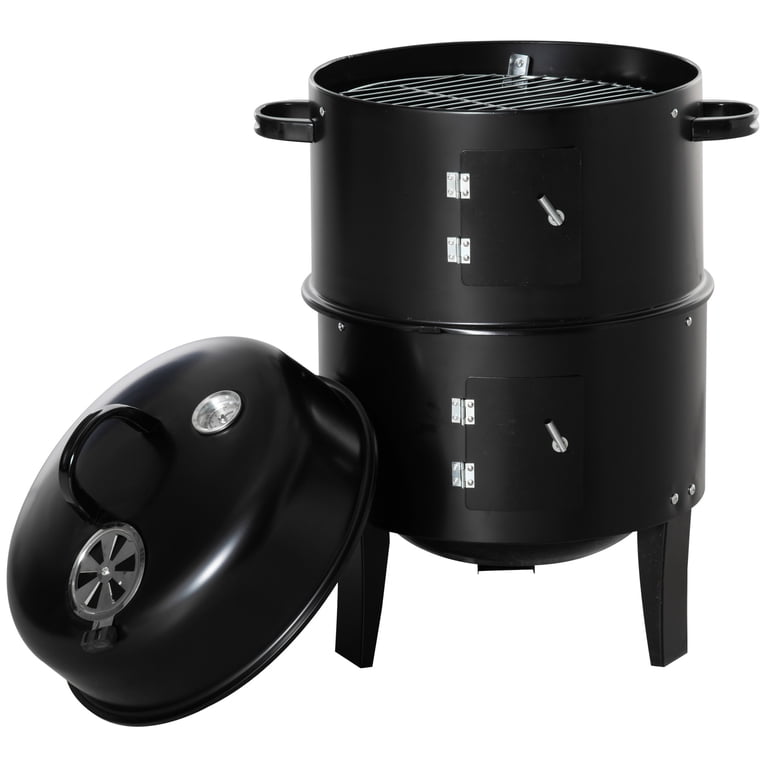 Outsunny 3-in-1 Charcoal Smoker Grill and Fire Pit photo 6