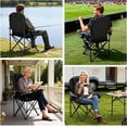 thumbnail image 2 of Oversized Camping Chair for Adults, Portable Folding Camp Chairs w/ Ice Bag & Cup Holder, Outdoor Lightweight Lawn Chair for Camping, Fishing, Picnic and Tailgates, Supports 400 Lbs - Black 2 Pack, 2 of 7