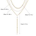 thumbnail image 2 of Collar Cadenas Brillo Exquisita Joyería Estética con Diamantes de Imitación Accesorios Largos Gargantillas Collares en Capas para Mujeres Ropa, zapatos y accesorios Miscelánea Oro 3 capas Jumpingount AP009721-01, 2 of 6