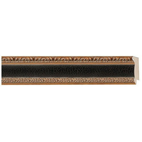 Picture Frame Moulding (Wood) 18Ft Bundle - Distressed/Aged Gold Finish - 1.75" Width - 3/8" Rabbet