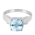 thumbnail image 4 of Mauli Jewels Rings for Women 2.25 Carat Cushion Cut Aquamarine Ring 4-Prong 10K White Gold, 4 of 6