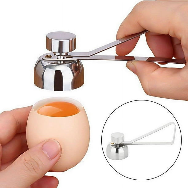 Tijeras de metal, abridor de botellas de cáscara de huevo, cortador de cáscara de doble cabeza, abridor de botellas de huevo crudo hervido, herramienta de cocina creativa (10,5*3,5 CM)