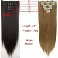 thumbnail image 4 of LELINTA Women 23" Long Straight Full Head Clip in Synthetic Hair Extentions 8 Piece 18 Clips 140g Black Brown Blonde, 4 of 5
