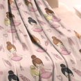 thumbnail image 3 of Pink Ballerina Pattern Blanket,Comfortable Soft Flannel Throw Blanket,All Season,Warm Lightweight Blankets for Sofa Bed Couch Living Room Chair,30"x40", 3 of 4