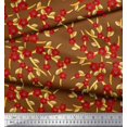 thumbnail image 3 of Soimoi polyester Crepe Fabric Leaves & Anagallis Arvensis Floral Print Sewing Fabric Yard 52 Inch Wide, 3 of 3
