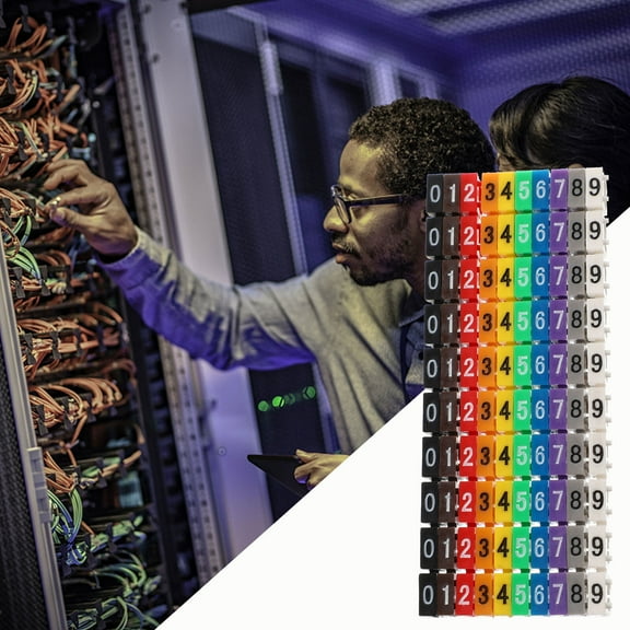 STOBOK Color-Coding Cable Labels Cable Markers Plastic Assorted Color 100Pcs