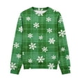 thumbnail image 7 of Lorytime Girls Sweatshirts for Kids Boys Christmas Snowflakes Plaid Shirt Crew Neck Long Sleeve Pullover Cute Tops Green, 7 of 7