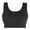 Black, variant on Xfvqtps Sports Bras for Women Wireless Front Button Decoration Standard Strap Padded Solid Color Crop Tank Tops for Yoga Gym Fitness Blue