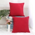 thumbnail image 5 of Unique Bargains 2-Pack Corduroy Decorative Throw Pillow Covers Red 20" x 20", 5 of 8
