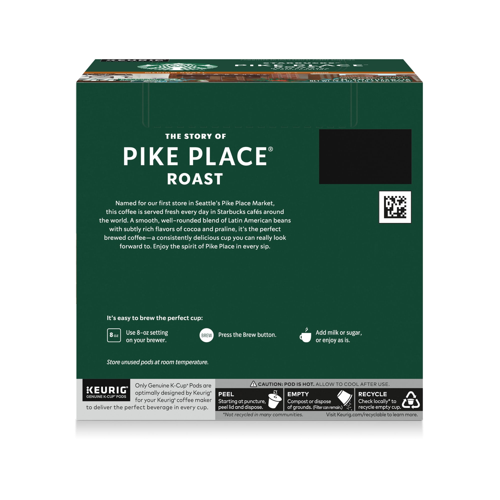 Starbucks Pike Place Roast, Hot or Iced Coffee, Medium Roast K-Cup Coffee Pods, 44 Count​