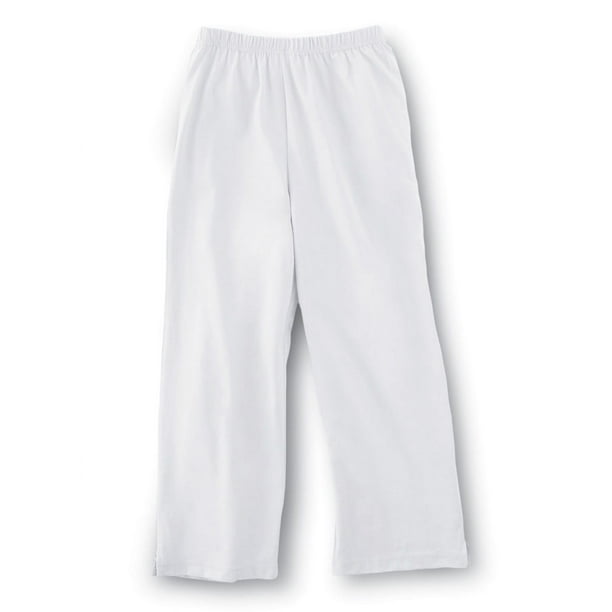 Pantalones capri cortos cómodos con cintura elástica para mujer de Samanthas Style Shoppe, color blanco, talla grande