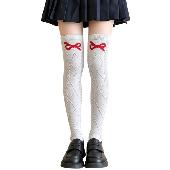 StSilkitty Over the Knee Socks for Girls Cute Bowknot Lightweight Soft Knit Socks School Uniform Socks Size 3-13