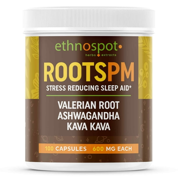 RootsPM Valerian Root & Kava Kava Natural Sleep Aid for Deep Sleep