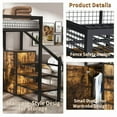 thumbnail image 3 of Full Size Loft Bed with Desk, Wardrobe & Storage, Modern Industrial Metal Frame Loft Bed with Built-In Staircase, Shelves, USB Charging Station, for Adults Teens Dorm Apartment, Black, 3 of 7