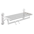 thumbnail image 2 of Towel Racks for Bathroom, Foldable Wall Mounted Towel Storage Shelf with Hook, 304 Stainless Steel Adjustable Towel Holder with Towel Bar, 2 of 7