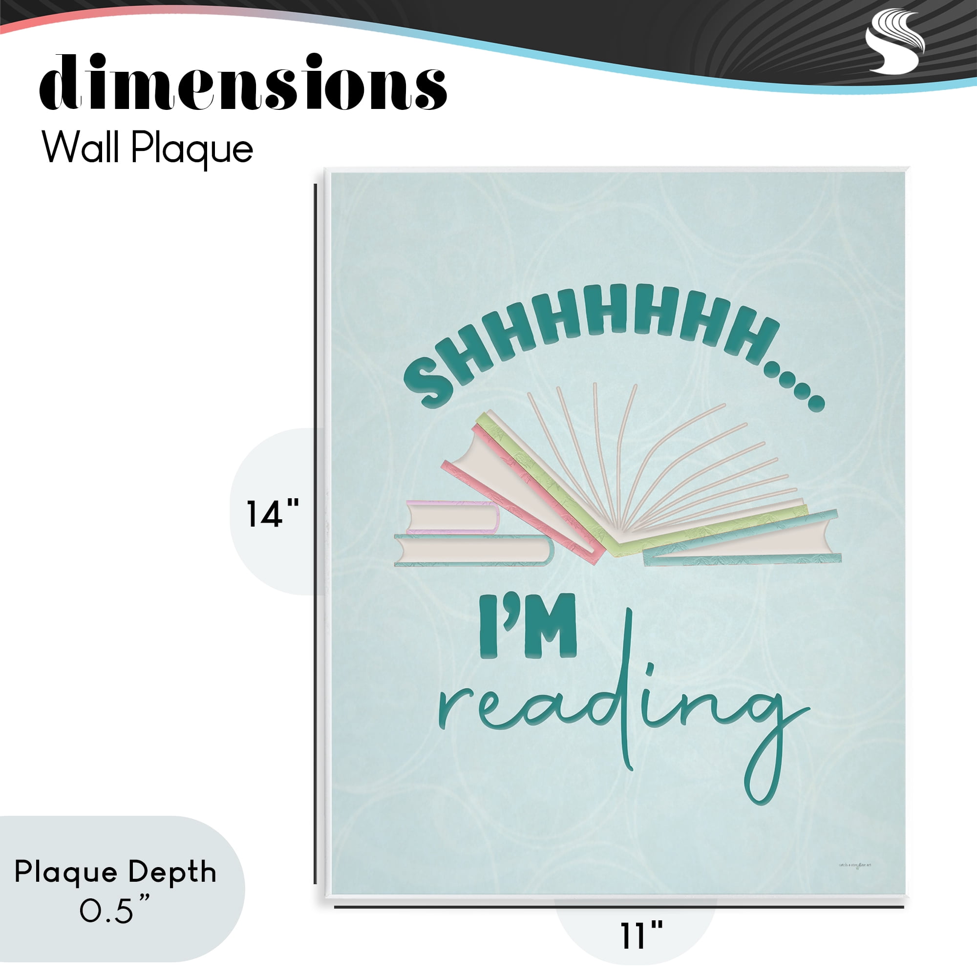 Stupell Industries Shhh I'm Reading Wall Plaque Art, design by Seven Trees Design
