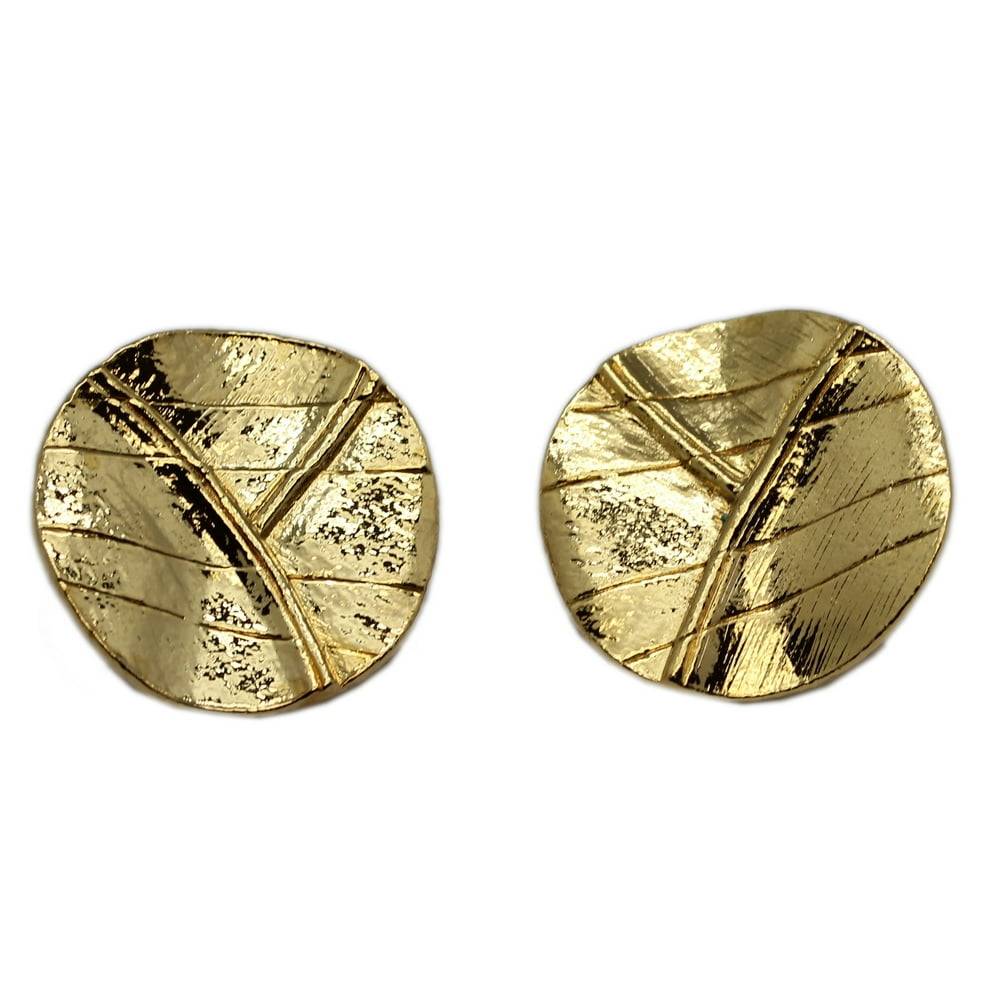 Fashion Clip On Earring Golden Metal Leaf Clip On Earrings Walmart