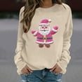 thumbnail image 6 of LEKWK Long Sleeve Christmas Shirts for Women Xmas Santa Graphic Tops Crewneck Sweatshirts Loose Fit Holiday Party Blouses, 6 of 6