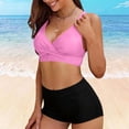 thumbnail image 4 of Xijirk Tankini Swimsuits for Women,Strappy Tankini Two Piece with Racerback Tank Top and High Waisted Swim Bottom for Everyday Beachwear Comfort Fit,Womens Swimsuits,Light Pink,2XL, 4 of 7