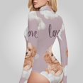 thumbnail image 4 of Lovely Puppy Dogs Women's Bodysuit Jumpsuit Mock Turtle Neck Long Sleeve TopsOne Piece Leotards Shirt Yoga Outfits, 4 of 8