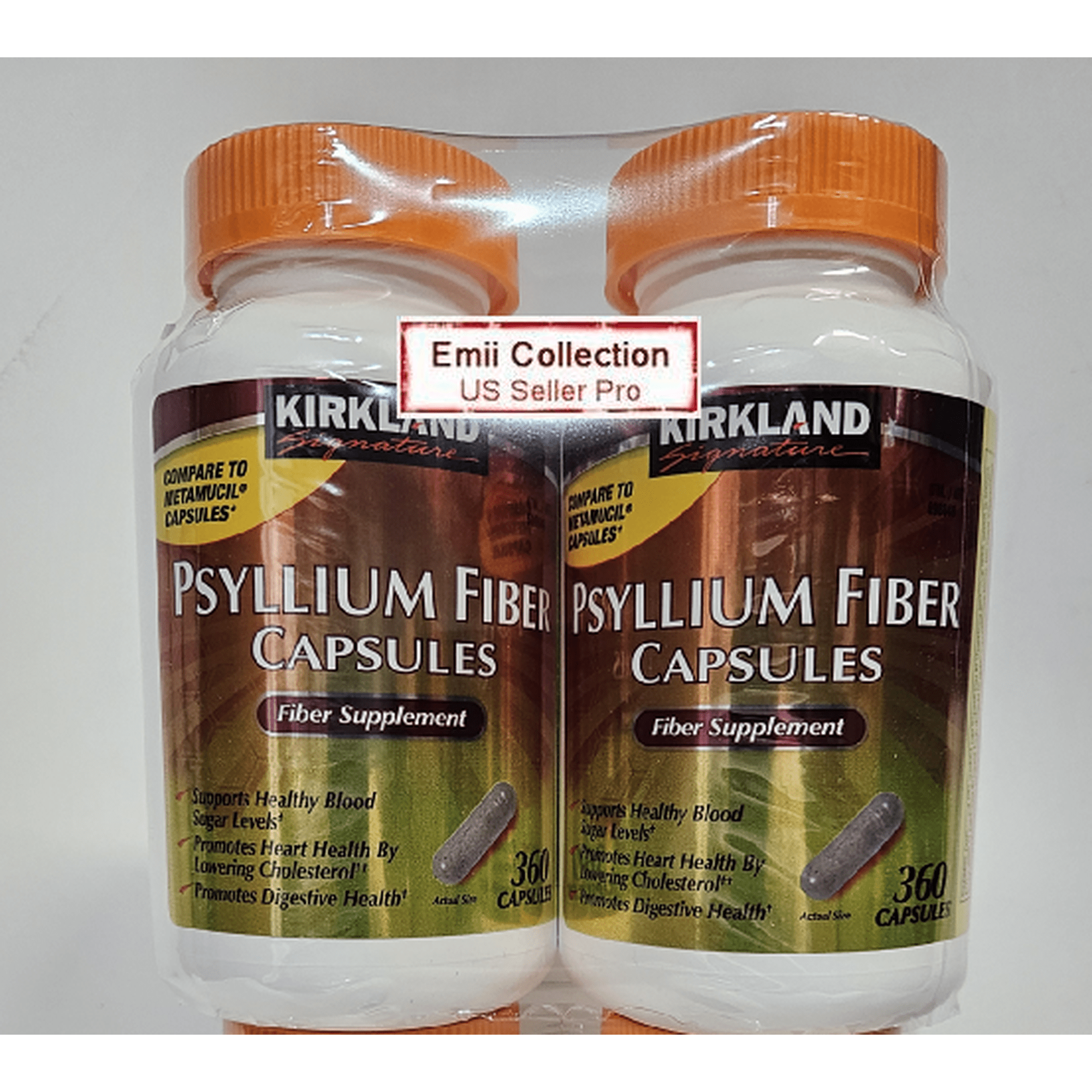 Kirkland Signature Psyllium Fiber 360 Capsules 1 set/2 bottles