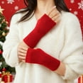 thumbnail image 6 of LSLJS Fingerless Gloves - Christmas Decorations Stretchy Knitted Lined Arm Warmers Fingerless Gloves for Women Long Thumbhole Mittens, Winter Gloves, 6 of 6