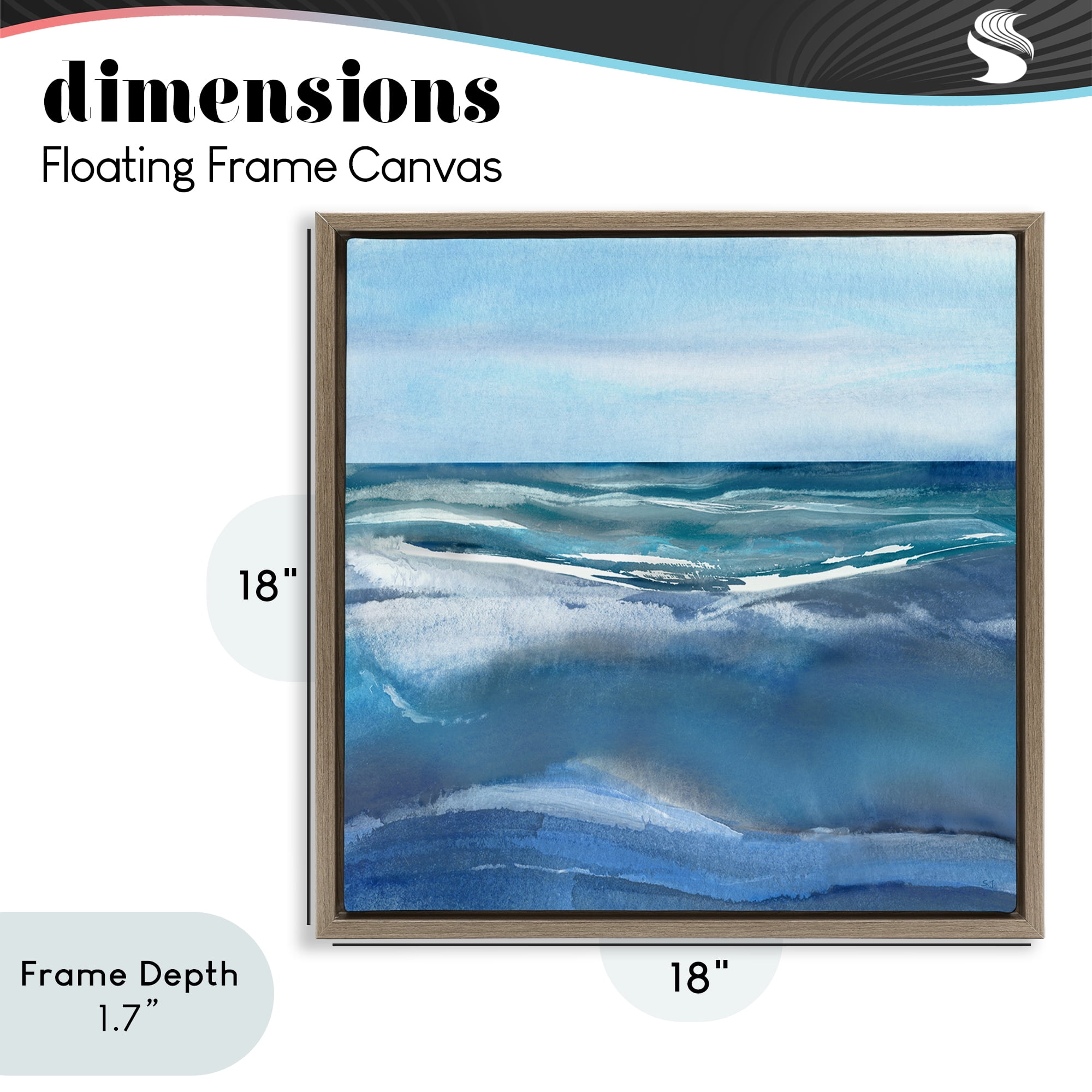 Stupell Industries Calm Seas under Soft Sky Brown Framed Floater Canvas Wall Art, design by Susan Jill