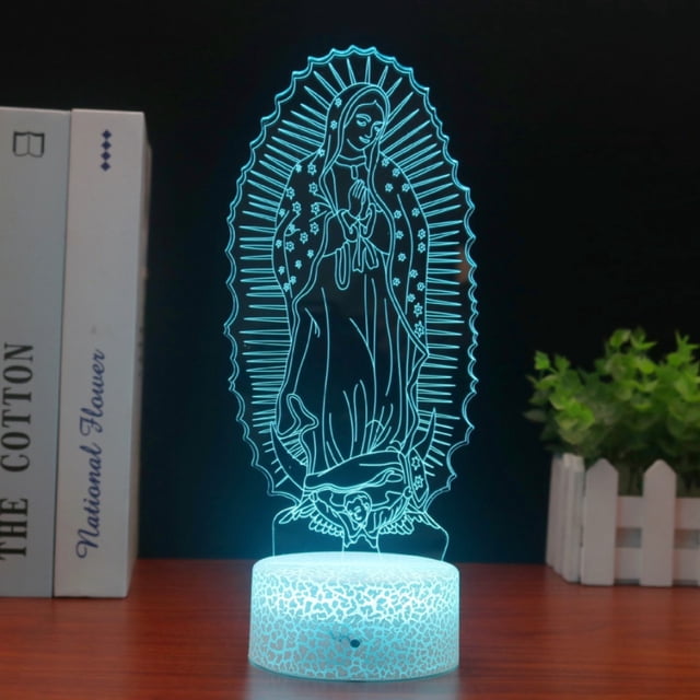 Luz nocturna LED 3D que cambia de color a la Santísima Virgen María