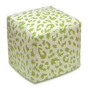 123 Creations Cheetah Upholstered Cube Ottoman Orange