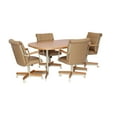 thumbnail image 6 of Furnish Theory  Caster Chair Company Alona 5-Piece 42x[42/60] Caster Dining Set Wood Edge Laminate Table Top & Buff Polyurethane Rolling Swivel Tilt Chairs, 6 of 22