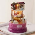 thumbnail image 2 of Creative DIY Dollhouse Miniature with Rotate Music Box Dust Cover LED Light (Home), 2 of 17