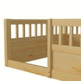 thumbnail image 2 of DreamBuck Twin Floor Bed with High Fence, Wood Montessori Bed for Girls, Boys, Montessori Floor Bed, Twin Floor Bed without Slats, Floor Bed Frame for Bedroom, Playroom, Easy Assembly, 2 of 9